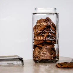 Personalized Square Canister Jar (Grandma's Cookies)