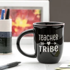 Teacher Mug With Fun Saying- Teacher's Tribe.
