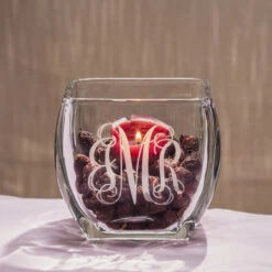 Personalized Deep-Etched Votive Vase