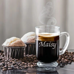 Bolero Mug, Tempered Glass, Hot & Cold Beverages, 16oz,