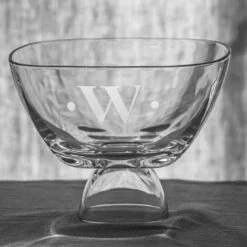 Aviva Footed Bowl, Personalized Dessert Dish, Monogrammed Trifle Bowl