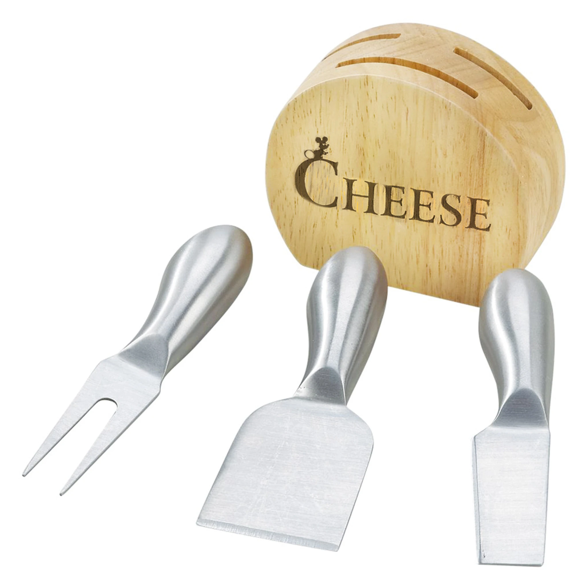 Personalized Wooden Cheese Block Set With Metal Utensils 2 Personalized Wooden Cheese Block Set With Metal Utensils - Image 2