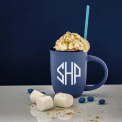 The Salem Bistro Coffee Mug, Ocean Blue With Black Rim