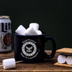 Etched Proud Military Family Campfire Coffee Mugs